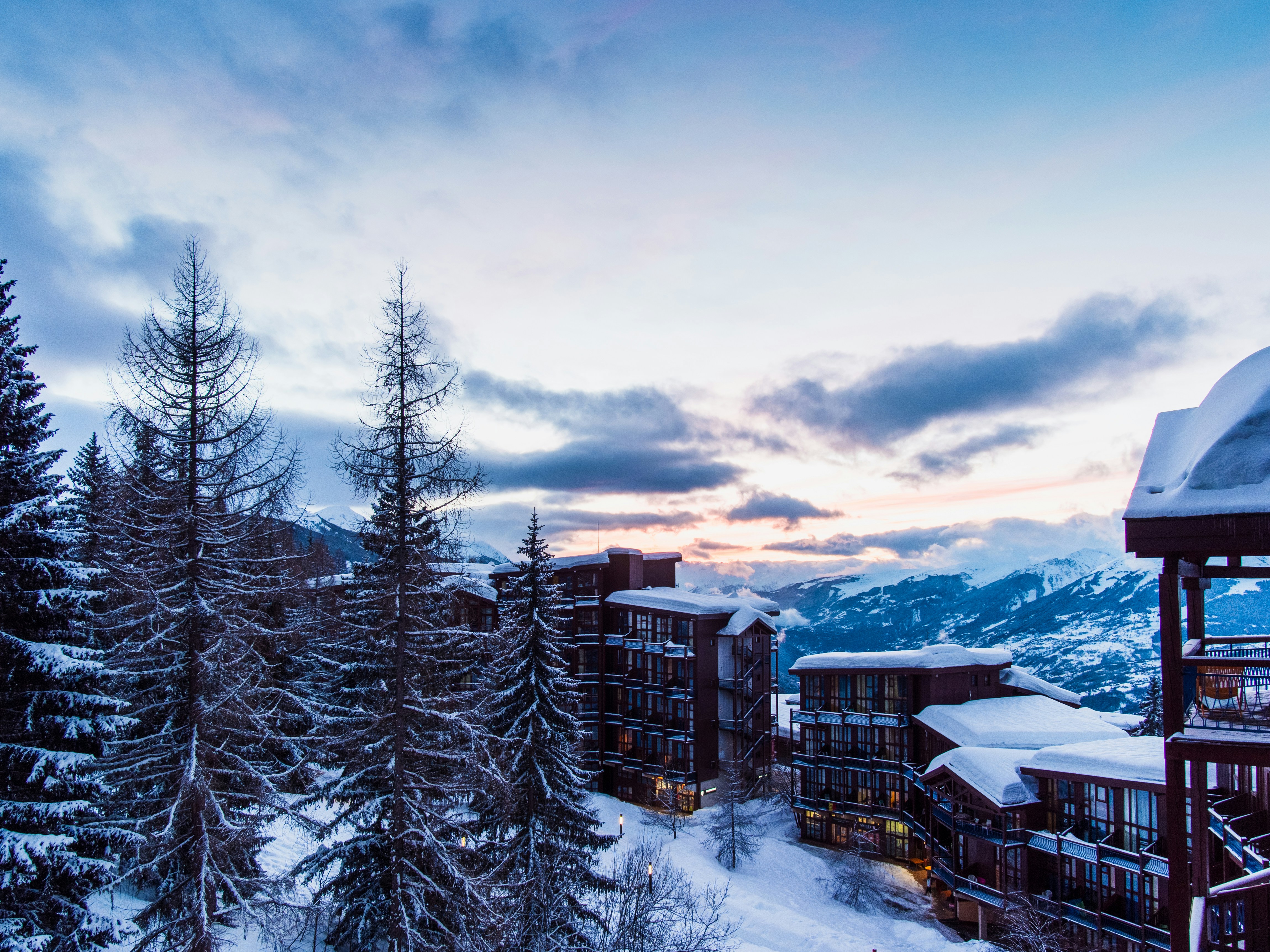 Les Arcs ski resort in the French Alps during winter